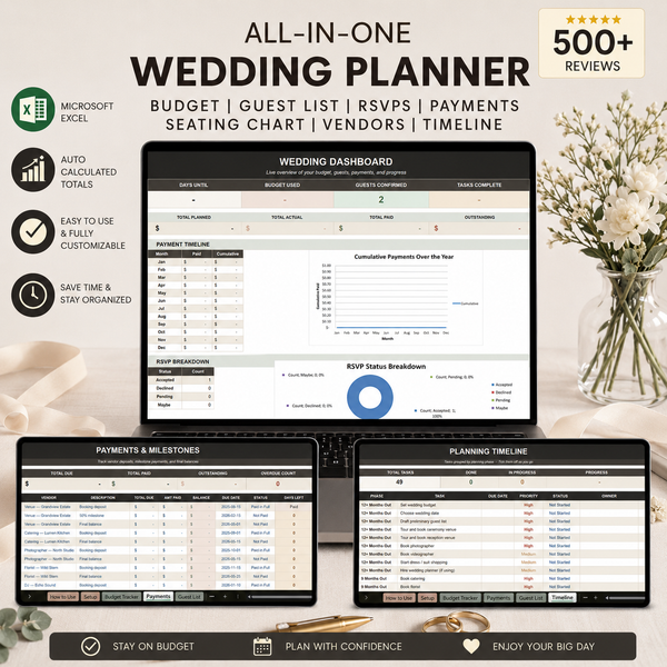 Wedding Planner Spreadsheet