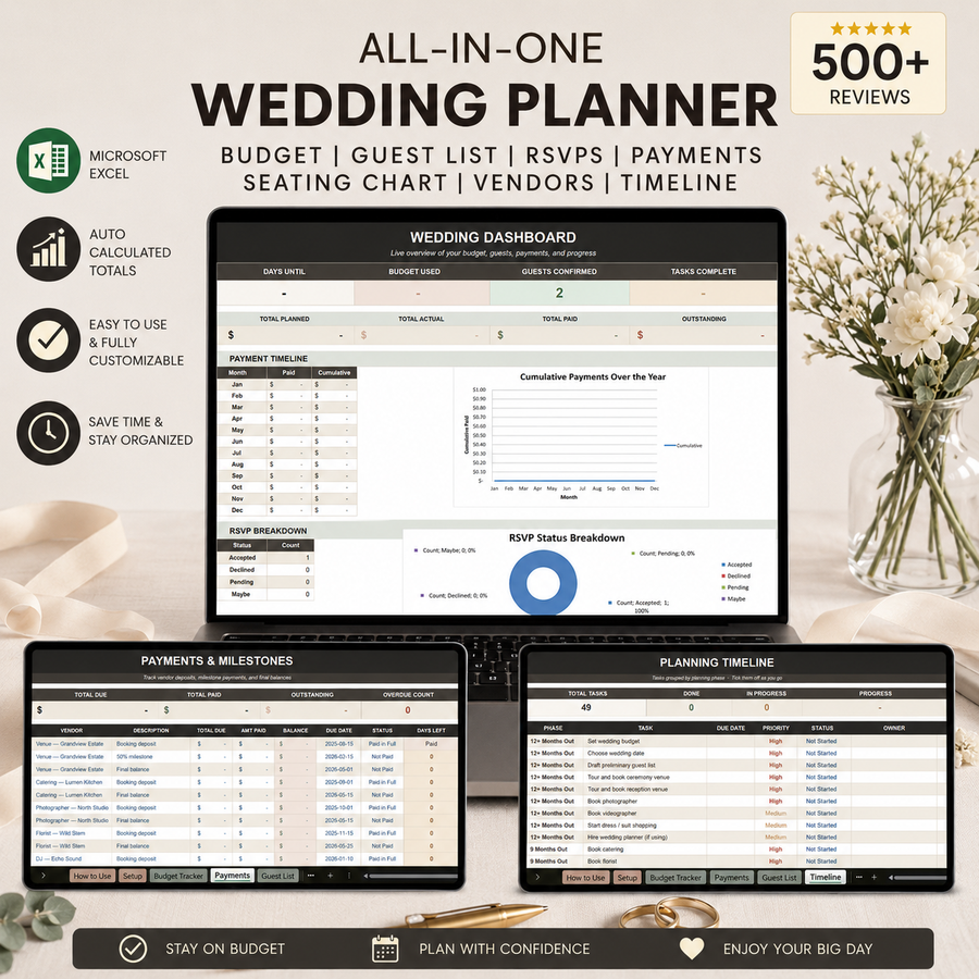 Wedding Planner Spreadsheet